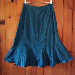 Tantrums Woman Jeans A-Line Curved Panel Maxi Skirt